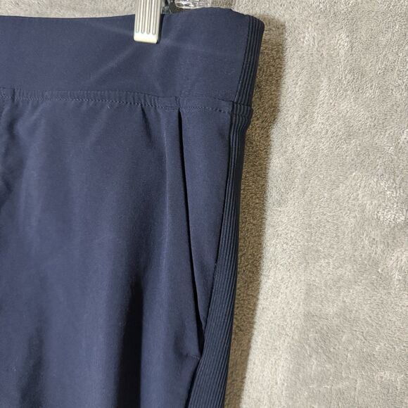 Athleta Brooklyn 6P Petite Ankle Pants Pull On Navy Blue Active Ribbed - Picture 8 of 10